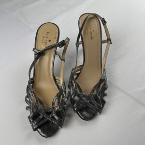 Kate Spade Vero Cuoio Silver Slingback‎ Made in Italy Size 10